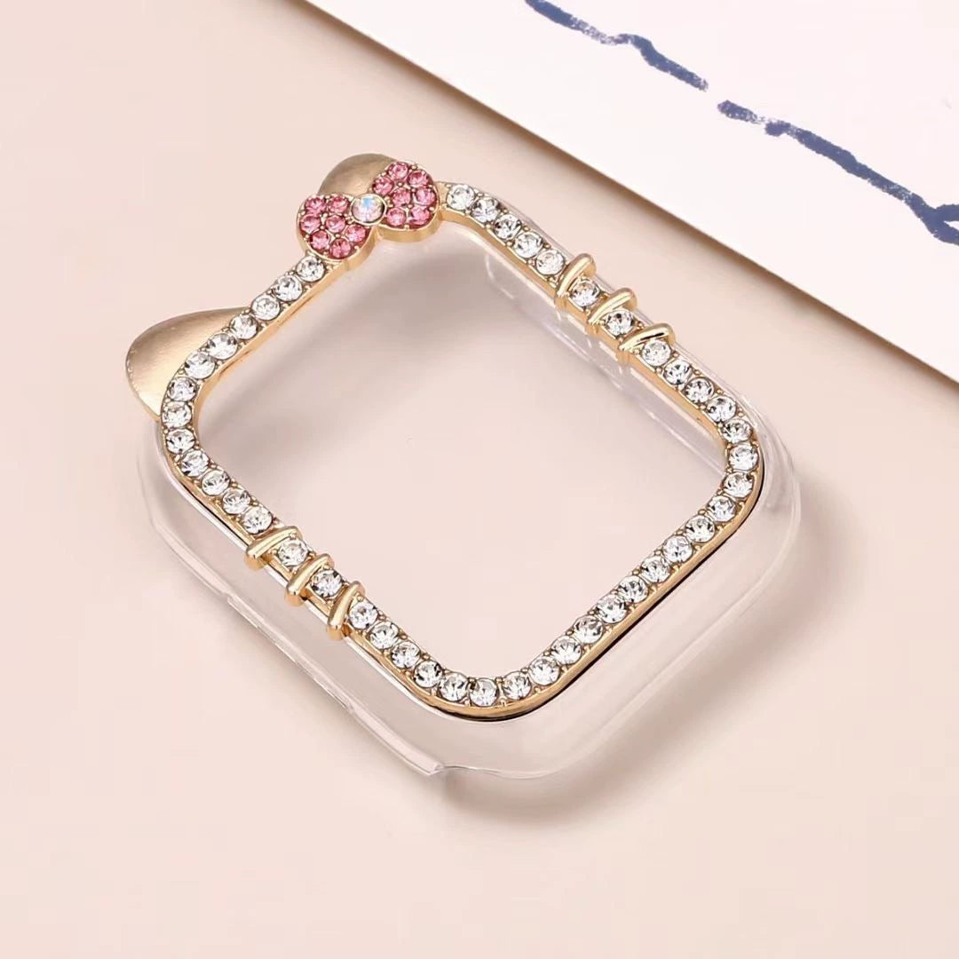 Kitty Crystal Pink Ribbon Apple Watch Strap