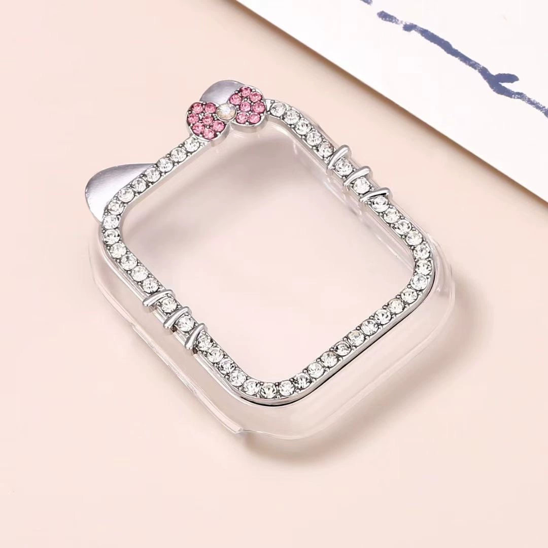 Kitty Crystal Pink Ribbon Apple Watch Strap