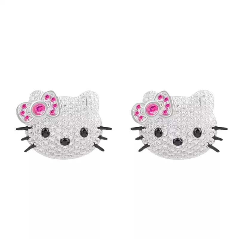 Crystal Kitty Studs