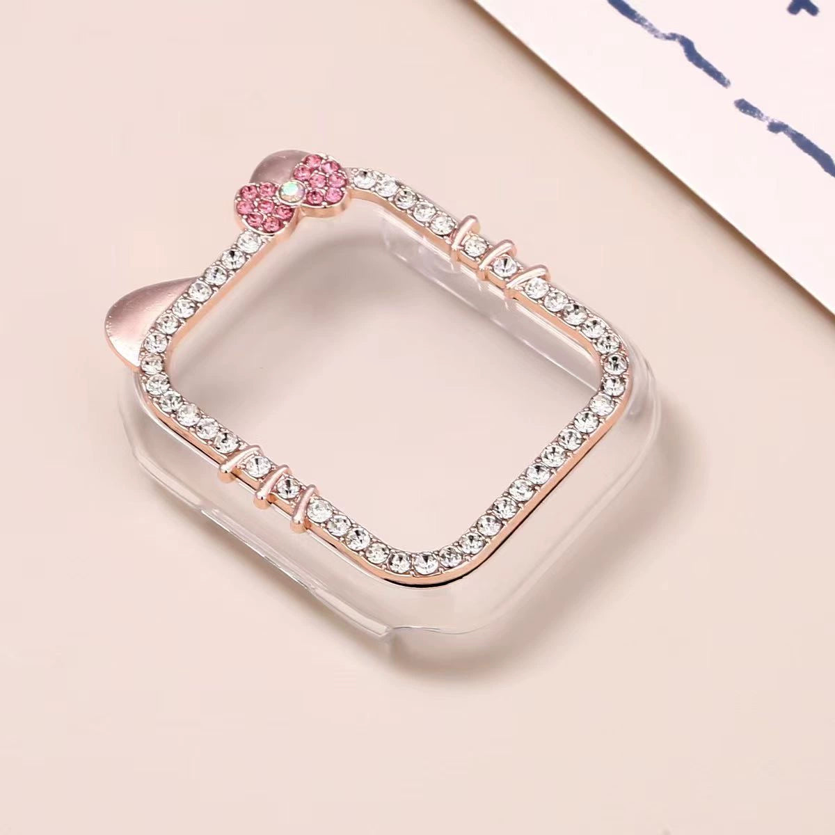 Kitty Crystal Pink Ribbon Apple Watch Strap