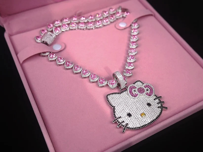 Glamour Kitty Crystal Necklace