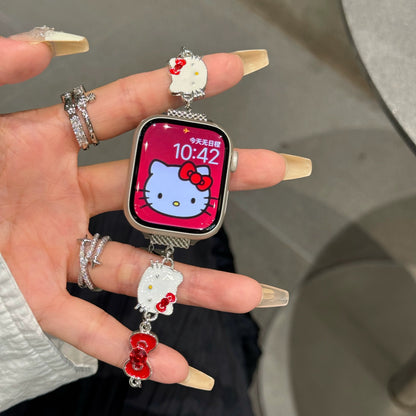 Kitty Enamel Charm Apple Watch Strap
