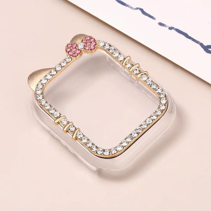 Kitty Crystal Pink Ribbon Apple Watch Strap