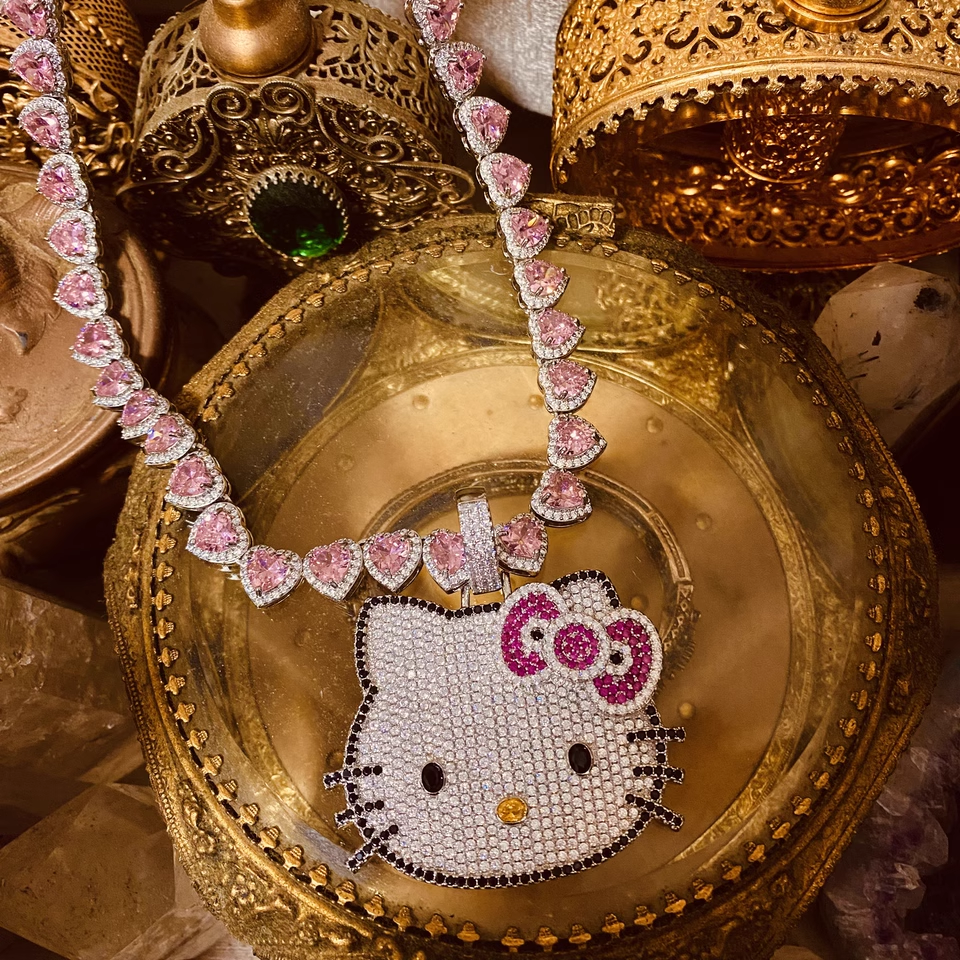 Glamour Kitty Crystal Necklace