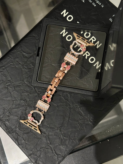 Kitty Crystal Pink Ribbon Apple Watch Strap