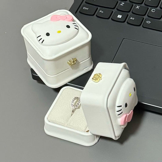 New cute kittyDIY ring confession girlfriend gift proposal jewelry box confession gift for girlfriend