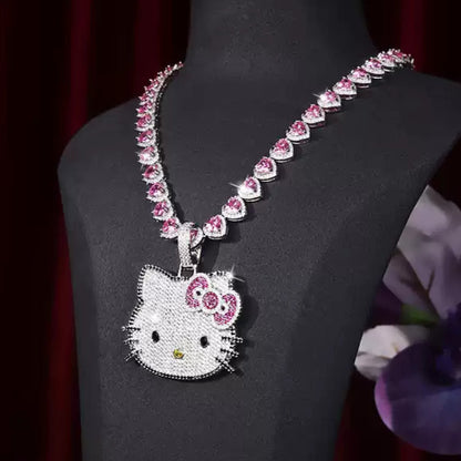 Glamour Kitty Crystal Necklace