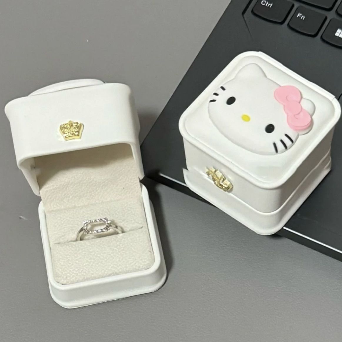 New cute kittyDIY ring confession girlfriend gift proposal jewelry box confession gift for girlfriend