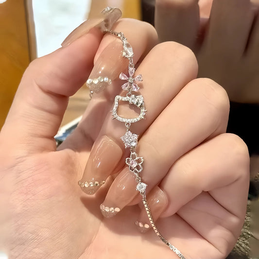 hellokitty bracelet women's 925 silver cat light luxury niche exquisite model for girlfriend's girlfriend's birthday