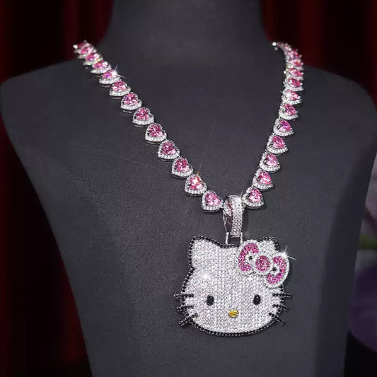 Glamour Kitty Crystal Necklace