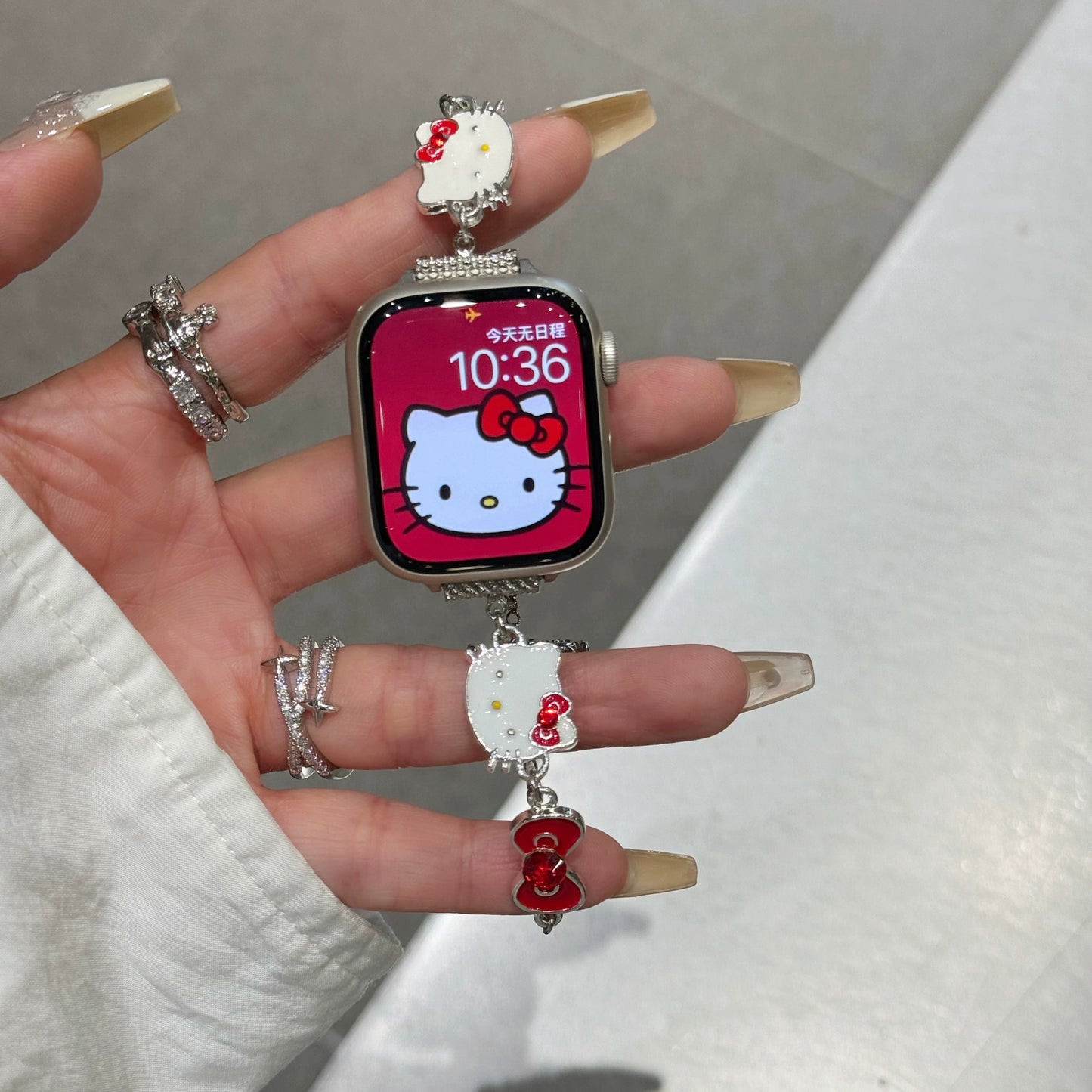 Kitty Enamel Charm Apple Watch Strap